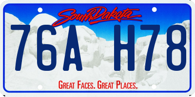 SD license plate 76AH78