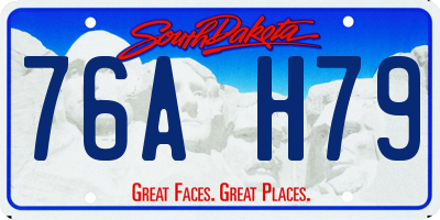SD license plate 76AH79