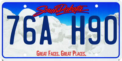 SD license plate 76AH90