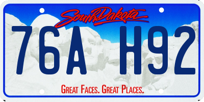 SD license plate 76AH92