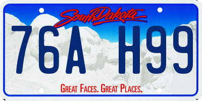 SD license plate 76AH99