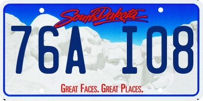 SD license plate 76AI08