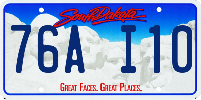 SD license plate 76AI10