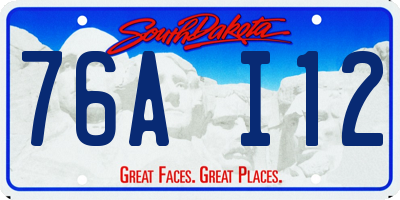 SD license plate 76AI12