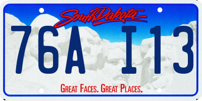 SD license plate 76AI13