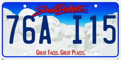 SD license plate 76AI15