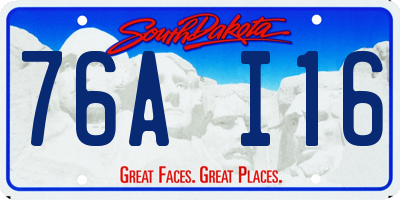 SD license plate 76AI16
