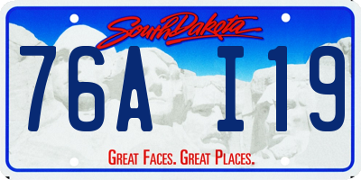 SD license plate 76AI19
