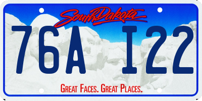SD license plate 76AI22