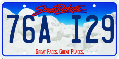 SD license plate 76AI29