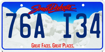SD license plate 76AI34