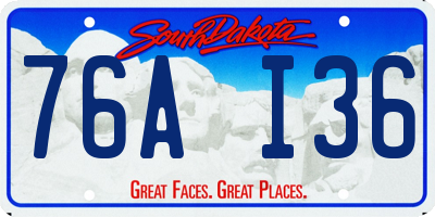 SD license plate 76AI36