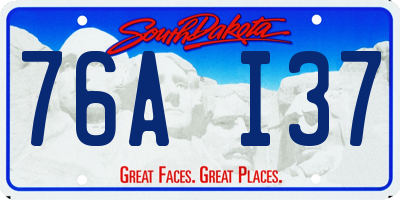 SD license plate 76AI37