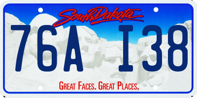 SD license plate 76AI38