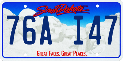 SD license plate 76AI47