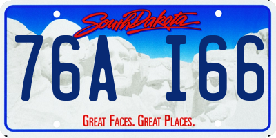 SD license plate 76AI66