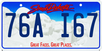 SD license plate 76AI67