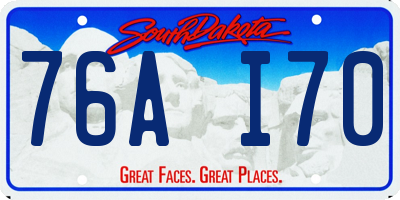 SD license plate 76AI70