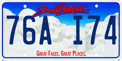 SD license plate 76AI74