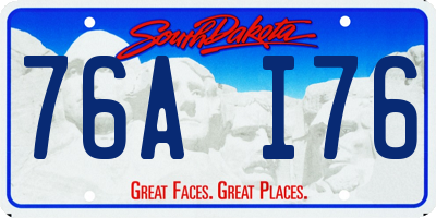 SD license plate 76AI76