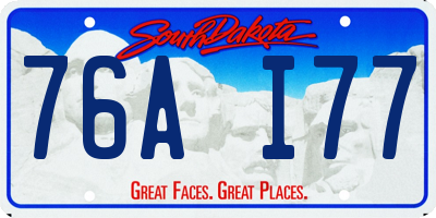 SD license plate 76AI77