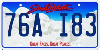 SD license plate 76AI83