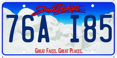SD license plate 76AI85