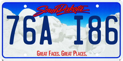 SD license plate 76AI86