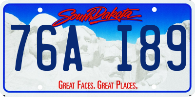 SD license plate 76AI89
