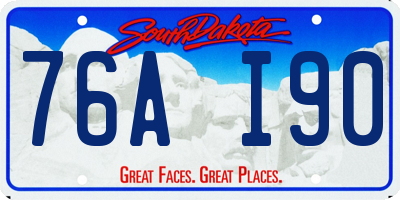 SD license plate 76AI90