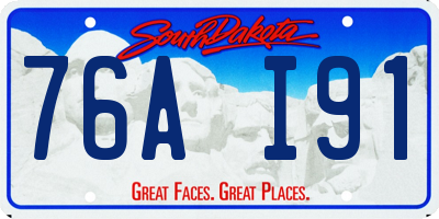 SD license plate 76AI91