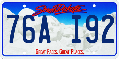 SD license plate 76AI92