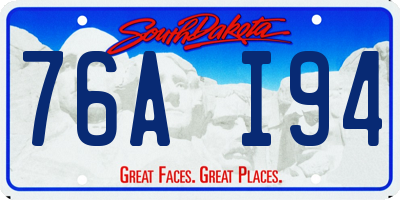 SD license plate 76AI94