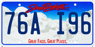 SD license plate 76AI96