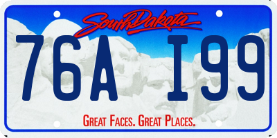 SD license plate 76AI99