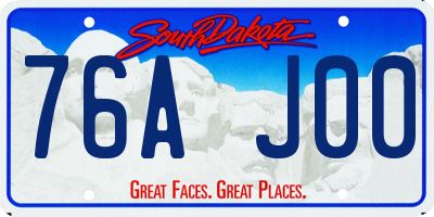 SD license plate 76AJ00