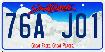 SD license plate 76AJ01