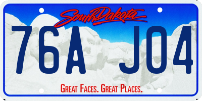 SD license plate 76AJ04