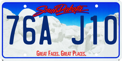 SD license plate 76AJ10