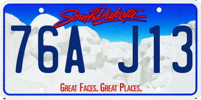 SD license plate 76AJ13