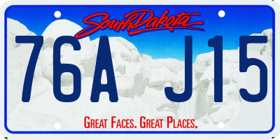 SD license plate 76AJ15