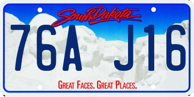 SD license plate 76AJ16