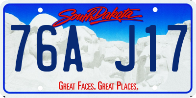 SD license plate 76AJ17