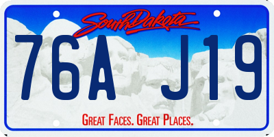 SD license plate 76AJ19