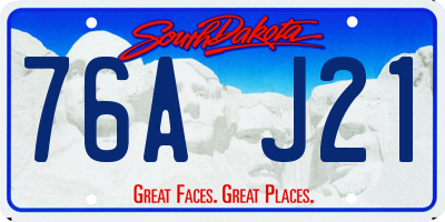SD license plate 76AJ21