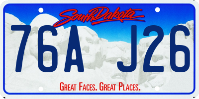 SD license plate 76AJ26