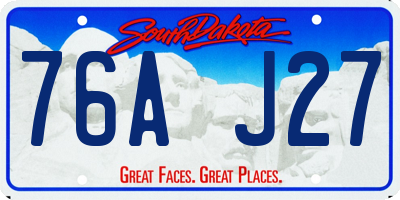 SD license plate 76AJ27