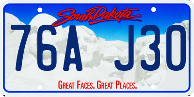 SD license plate 76AJ30