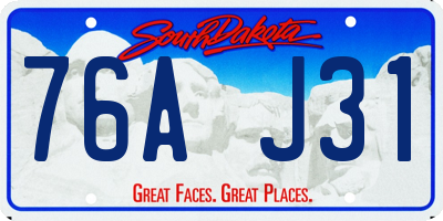 SD license plate 76AJ31
