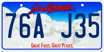 SD license plate 76AJ35